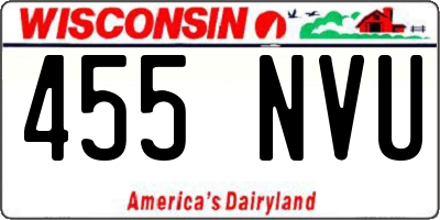 WI license plate 455NVU