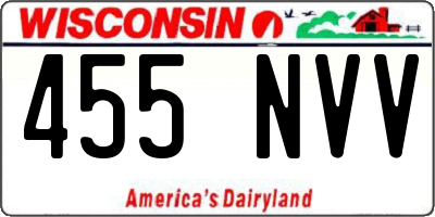 WI license plate 455NVV