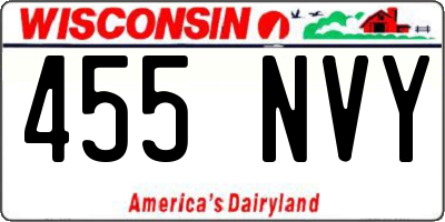 WI license plate 455NVY