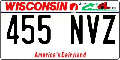 WI license plate 455NVZ