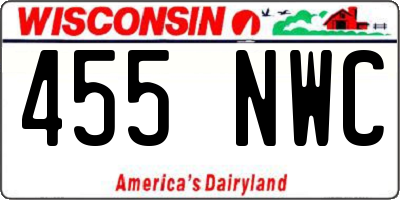 WI license plate 455NWC