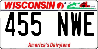 WI license plate 455NWE