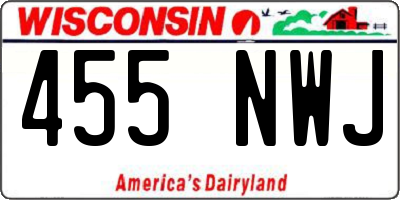 WI license plate 455NWJ