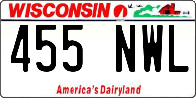 WI license plate 455NWL