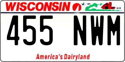 WI license plate 455NWM