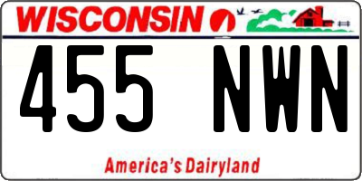 WI license plate 455NWN