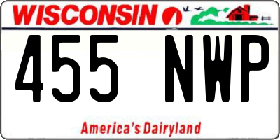 WI license plate 455NWP