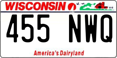 WI license plate 455NWQ