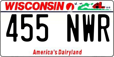 WI license plate 455NWR