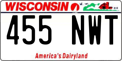 WI license plate 455NWT