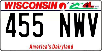 WI license plate 455NWV