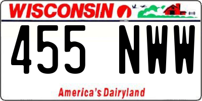 WI license plate 455NWW