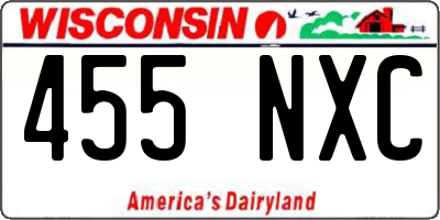 WI license plate 455NXC
