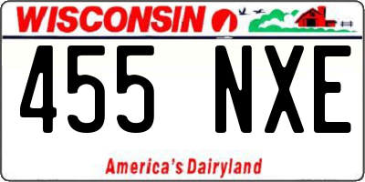 WI license plate 455NXE