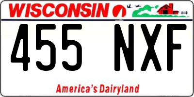 WI license plate 455NXF