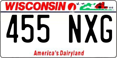 WI license plate 455NXG