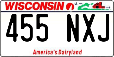 WI license plate 455NXJ