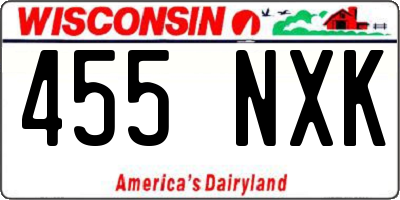 WI license plate 455NXK