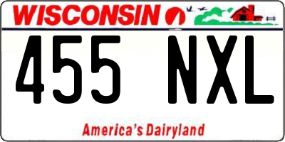WI license plate 455NXL