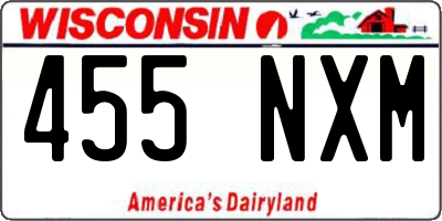 WI license plate 455NXM