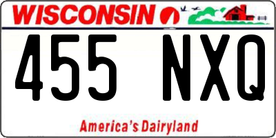 WI license plate 455NXQ