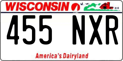 WI license plate 455NXR