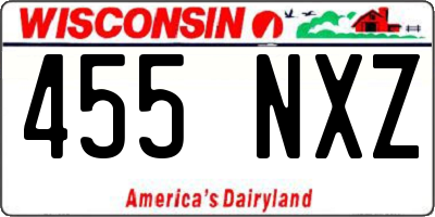WI license plate 455NXZ