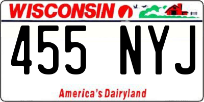 WI license plate 455NYJ