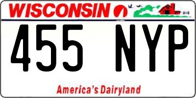 WI license plate 455NYP