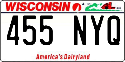 WI license plate 455NYQ
