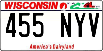 WI license plate 455NYV