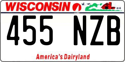 WI license plate 455NZB