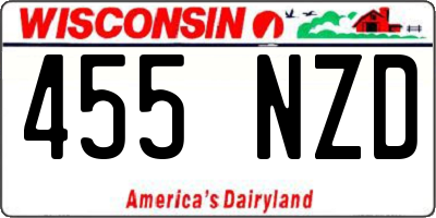 WI license plate 455NZD