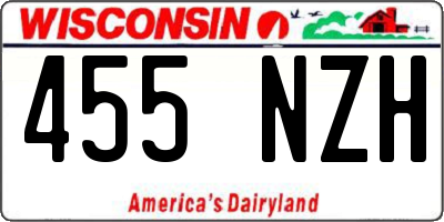 WI license plate 455NZH