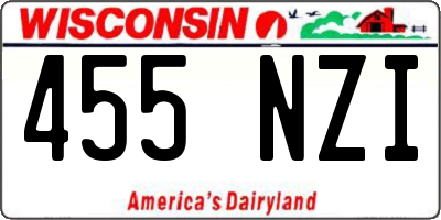 WI license plate 455NZI