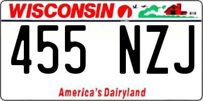 WI license plate 455NZJ