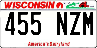 WI license plate 455NZM
