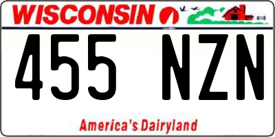 WI license plate 455NZN