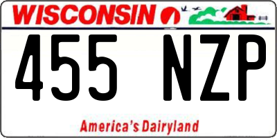 WI license plate 455NZP
