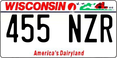 WI license plate 455NZR