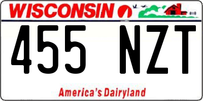 WI license plate 455NZT