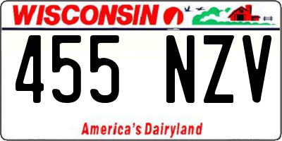 WI license plate 455NZV
