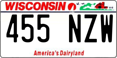 WI license plate 455NZW