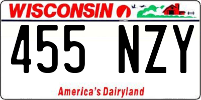 WI license plate 455NZY