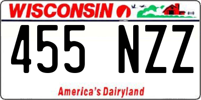 WI license plate 455NZZ