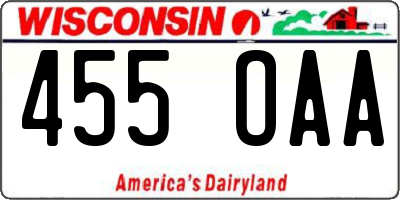 WI license plate 455OAA