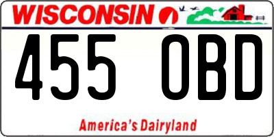 WI license plate 455OBD