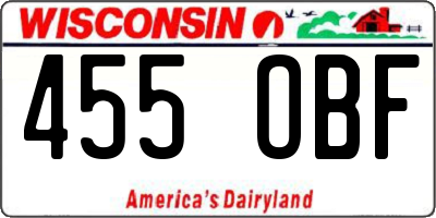 WI license plate 455OBF