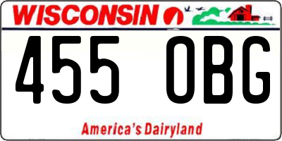 WI license plate 455OBG
