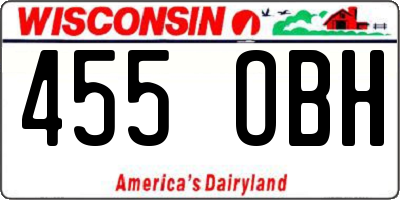 WI license plate 455OBH